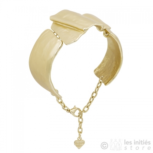Bracelet manchette drapé articulé Dolce Vita doré