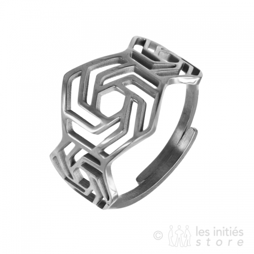 geometric ring silver