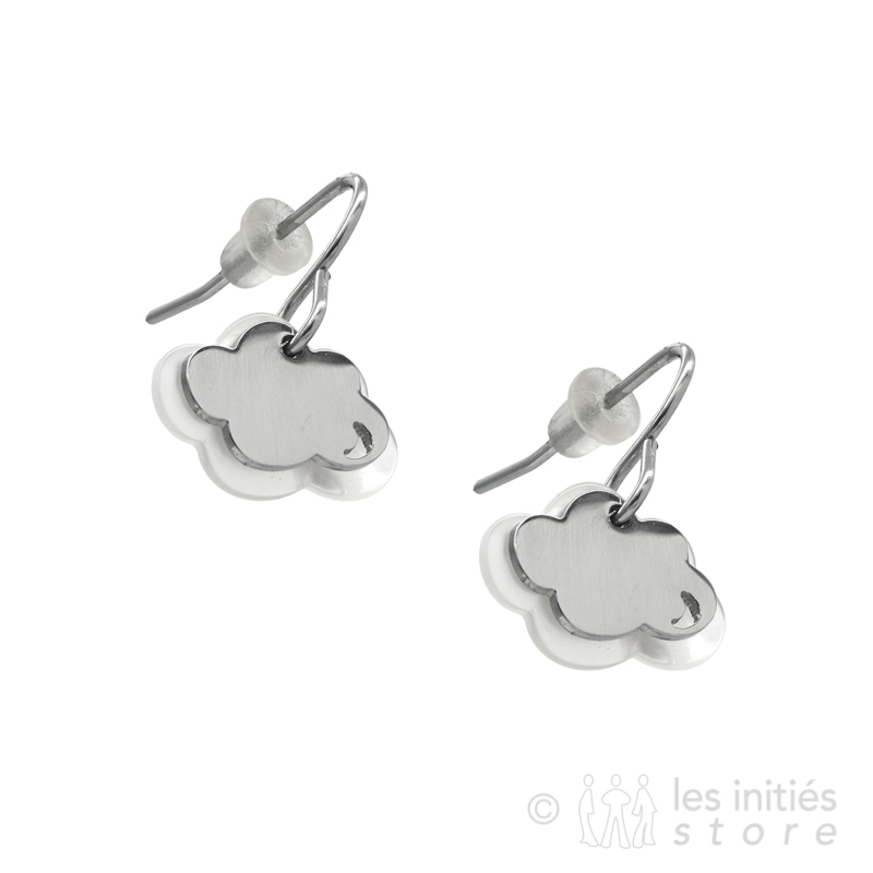 cloud earrings silver