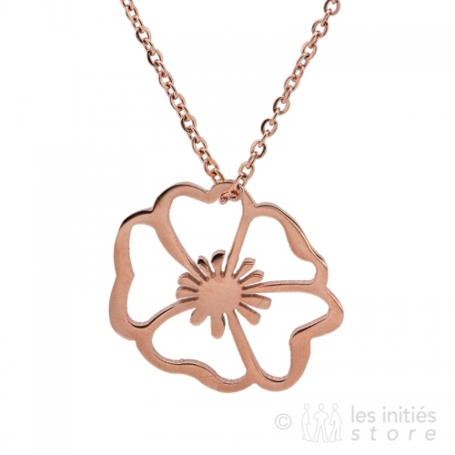 rose gold flower necklace