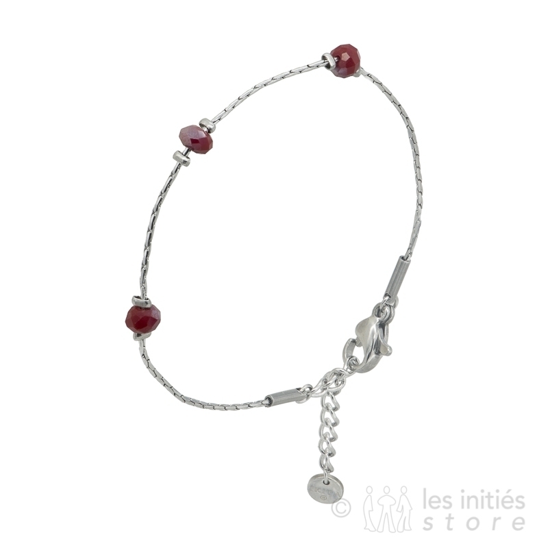 bracelet petites perles rouges