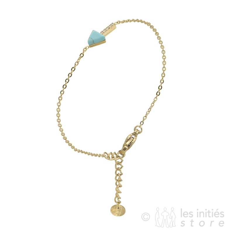 Idée de cadeau pour femme Bracelet pierre turquoise et or