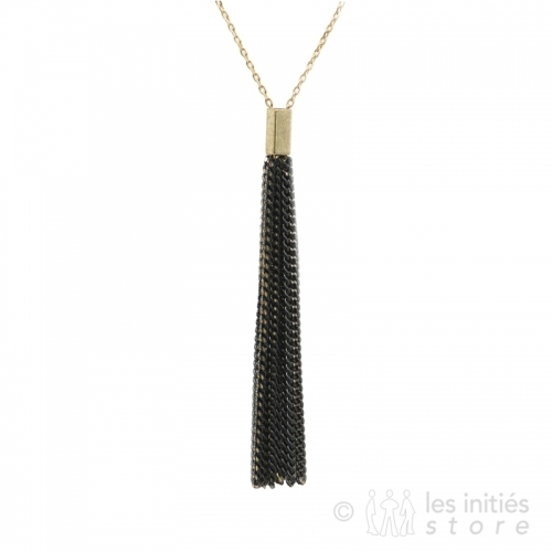 black glans long necklace