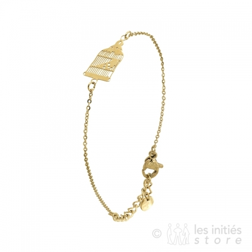 small cage bracelet gold