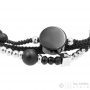bracelet perlé noir et acier