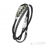Zag man bracelet 3 turns steel beads and chain bracelet