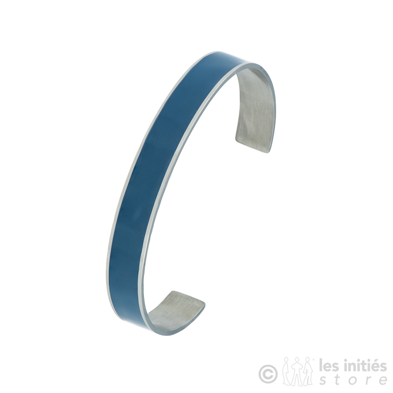 bracelet rigide émaillé bleu