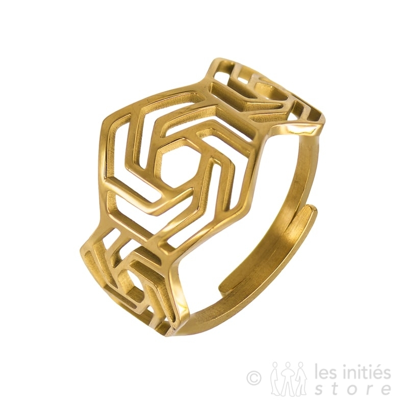 geometric ring gold