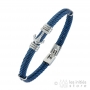 bracelet ancre cable acier bleu