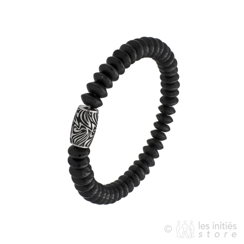 onyx beads man bracelet