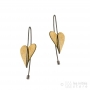 long pendant heart gold earrings