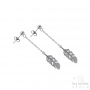long pendant silver earrings