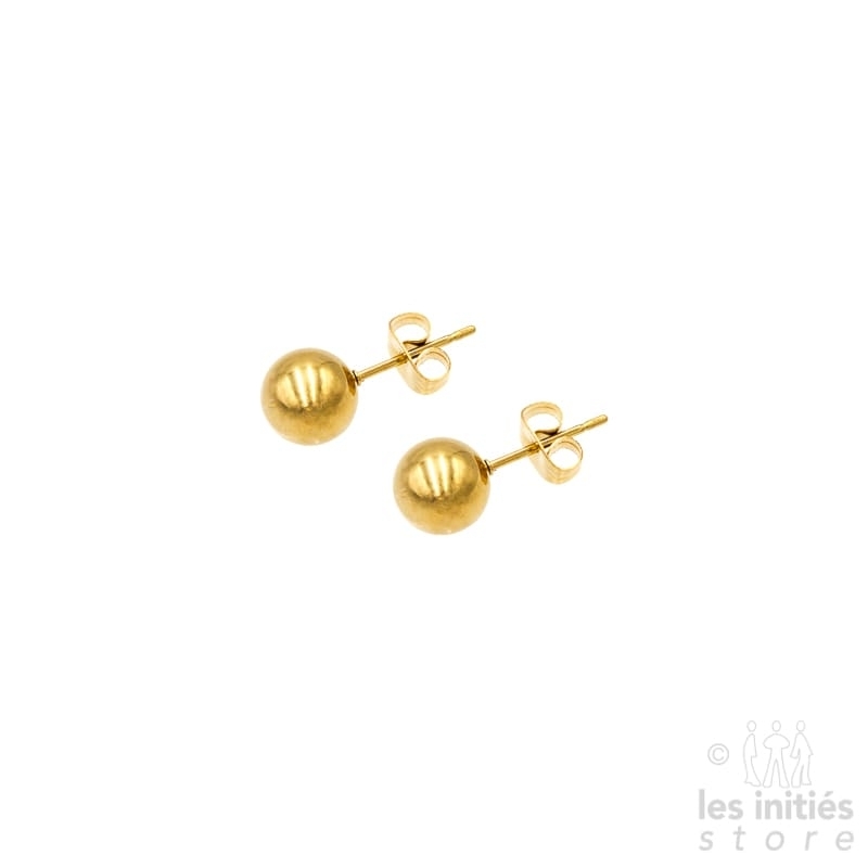 golden steel ball earrings
