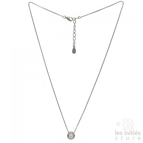 rhinestones silver necklace