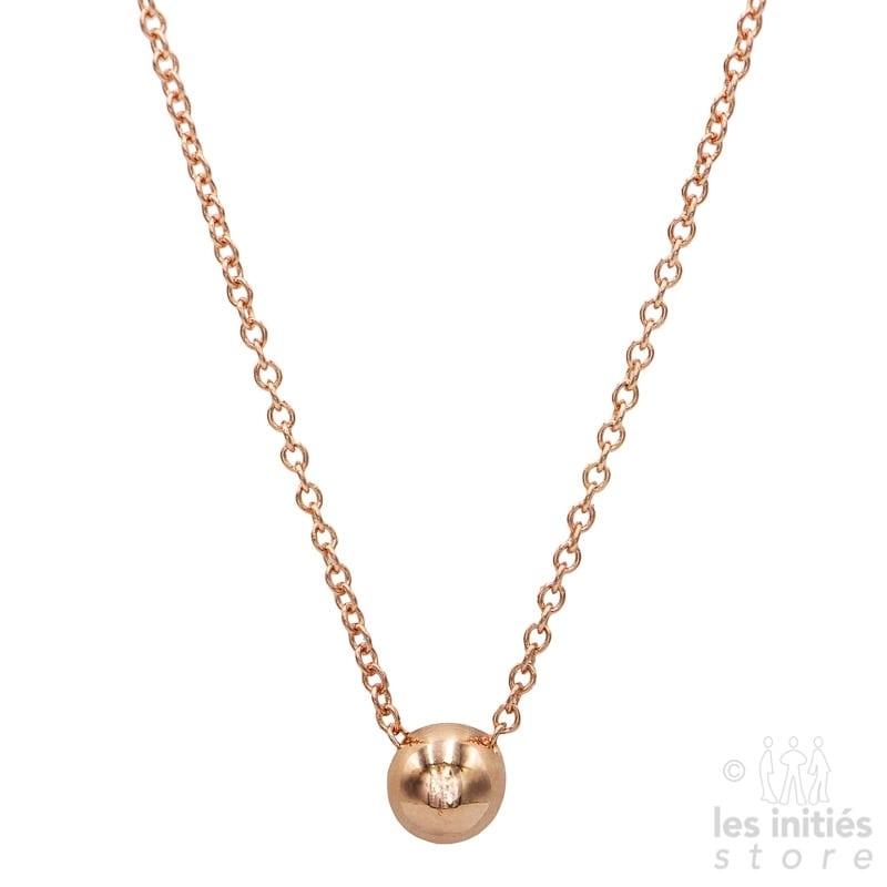 ball necklace Silver rose gold plated