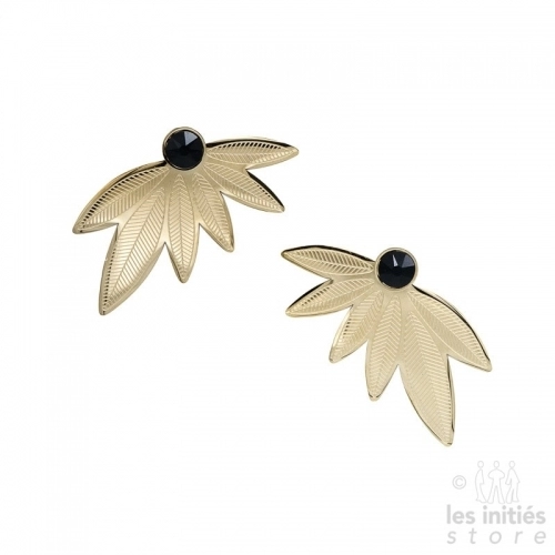 black and gold Swarovski earrings