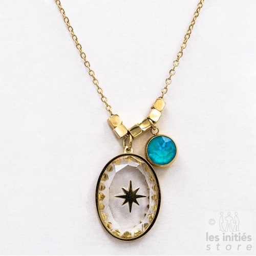 turquoise Swarovski crystal necklace
