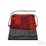 Black red clutch bag