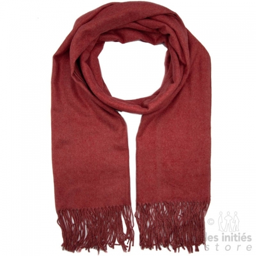 Mottled red cashmere scarf