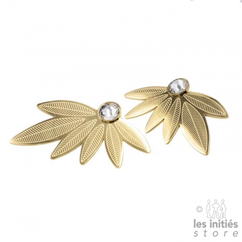 Swarovski crystal leaves earrings