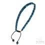 Bracelet Les Initiés chaîne perles imbriquées bleu acier