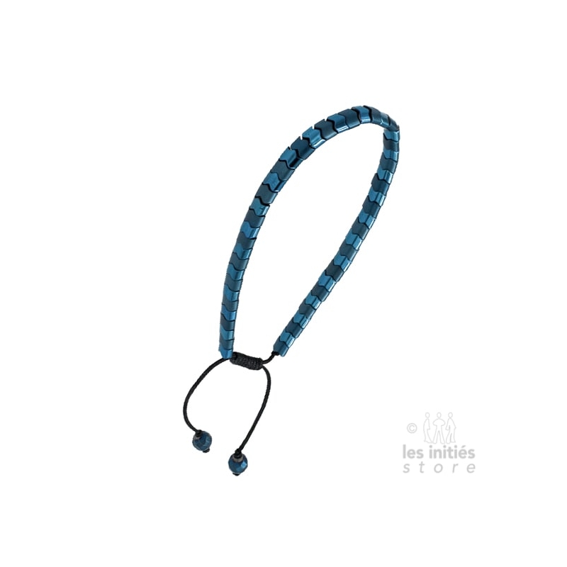 Les Initiés bracelet chain nested beads blue-steel