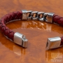 stainless steel and leather bracelet