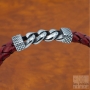 steel and leather man bracelet
