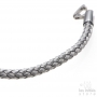 Bracelet câble gris tressé diamants - Acier