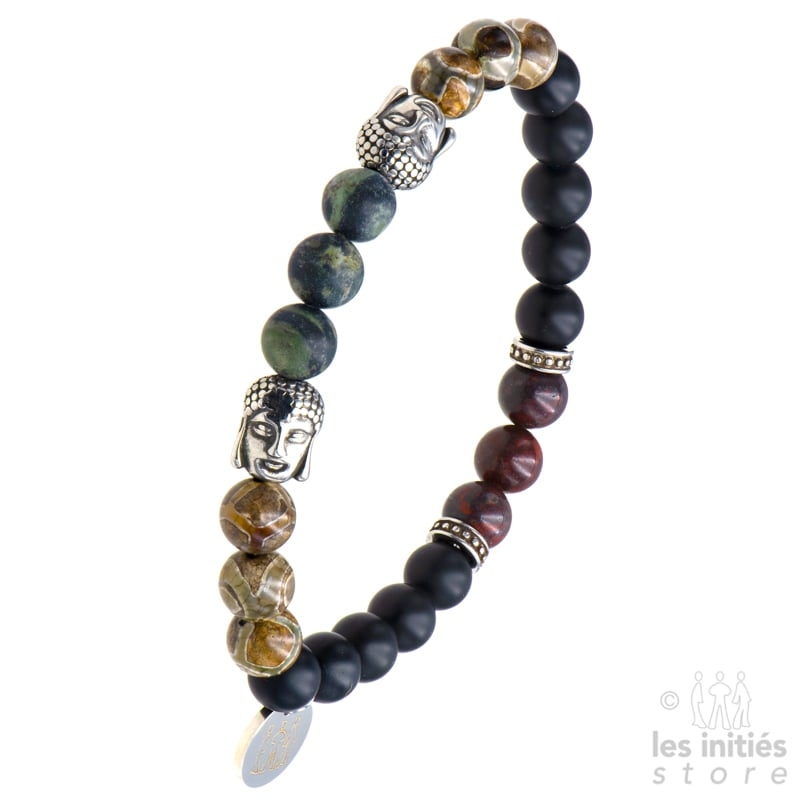 Handmade Buddha bracelet Natural Crystal Onxy Beads Bracelets OM Hindouisme jewely 