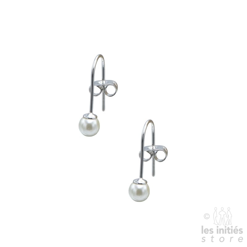 Petites boucles d'oreilles pendantes perles argent 925