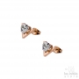 v shape pink gold earrings