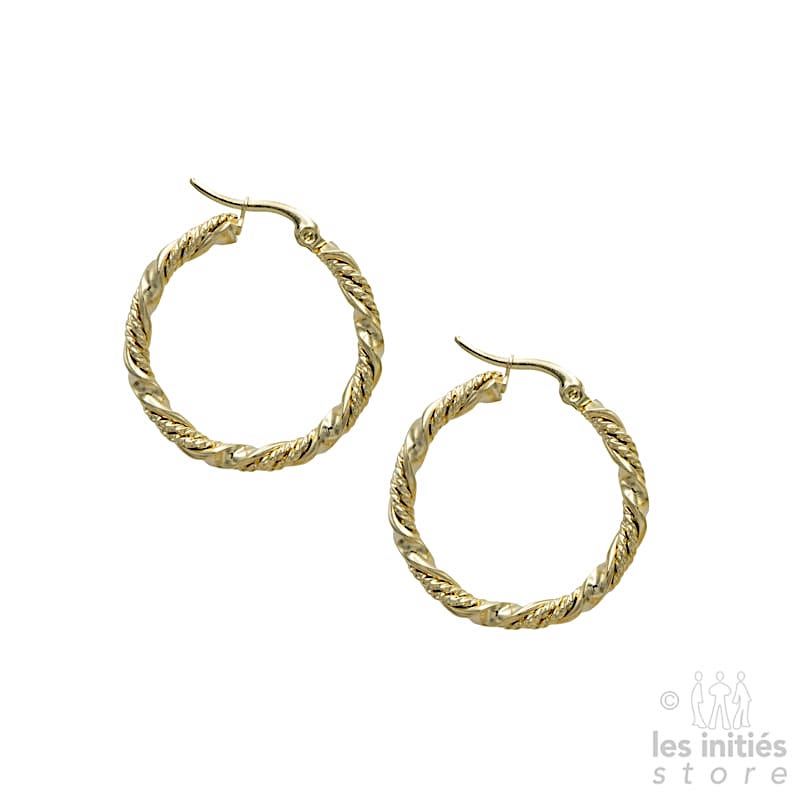 Gold-plated Creole ring earrings  Large format